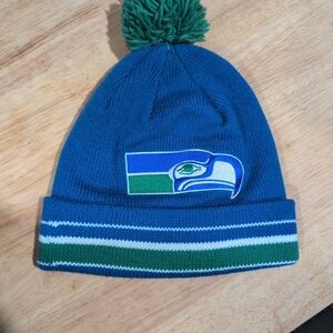 Seattle Seahawks Blue Beanie with Pom